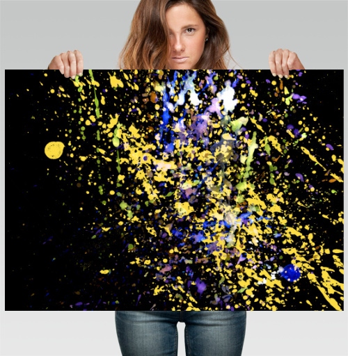 Фотография футболки Яркая экспрессия на фоне Abstract Paint Splashes Абстрактные брызги краски