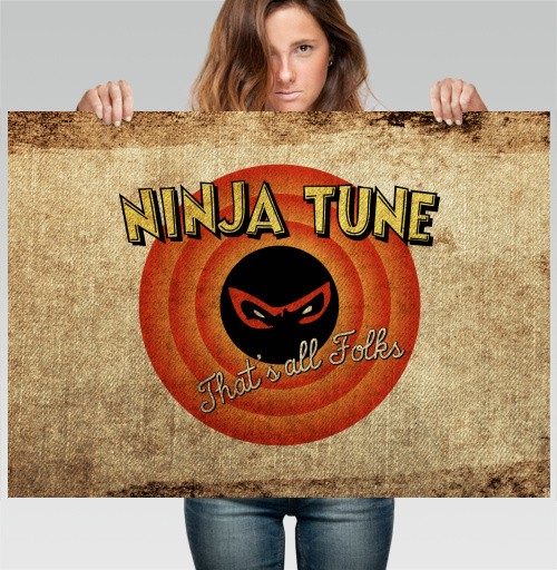 Фотография футболки Ретро-логотип Ninja Tune в стиле Looney Tunes