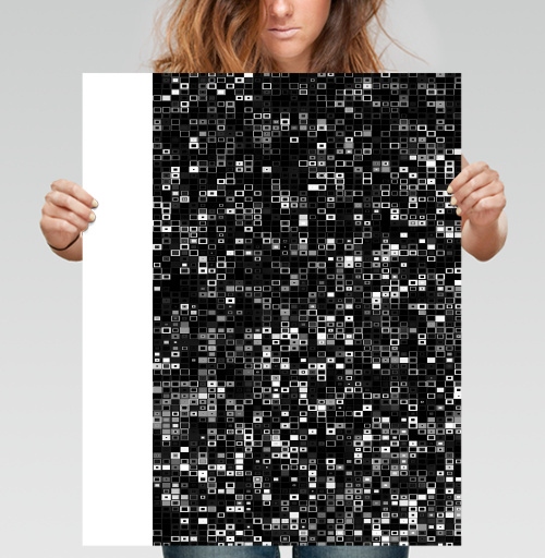 Фотография футболки Киберпанк glitch art пиксельная матрица QR мозаика