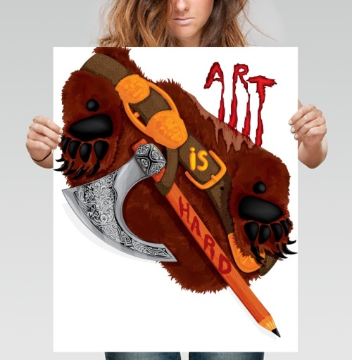 Фотография футболки Искусство через борьбу: HARD is ART с медвежьим когтем