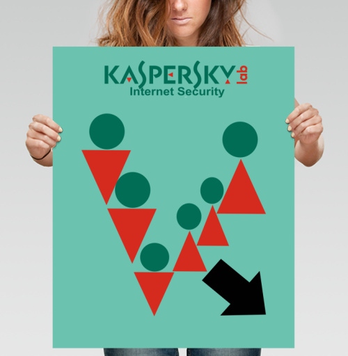 Фотография футболки Логотип Kaspersky Lab Internet Security с геометрией