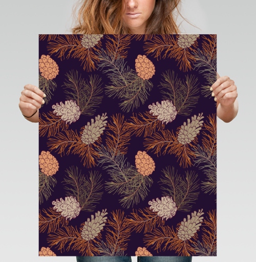 Фотография футболки Сосновый лес. Морозная ночь