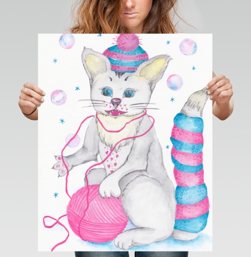 Фотография футболки Кот и клубок