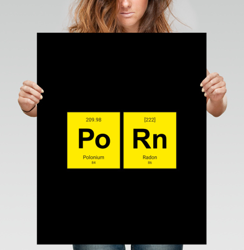 Фотография футболки Шутливый постер «Po Rn» в стиле таблицы Менделеева