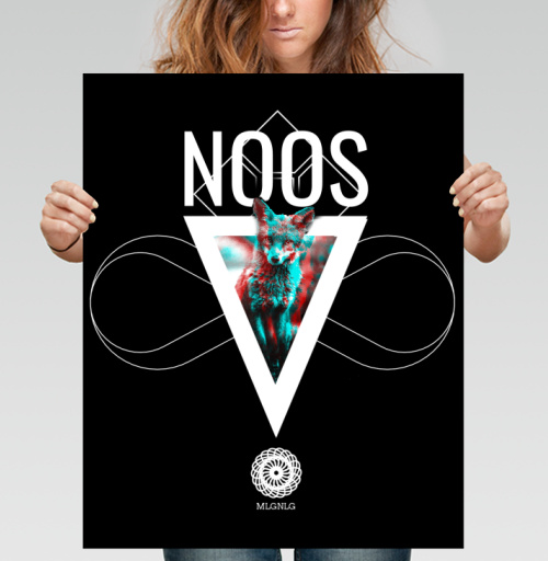 Фотография футболки NOOS Лиса с мистическим 3D эффектом и символами