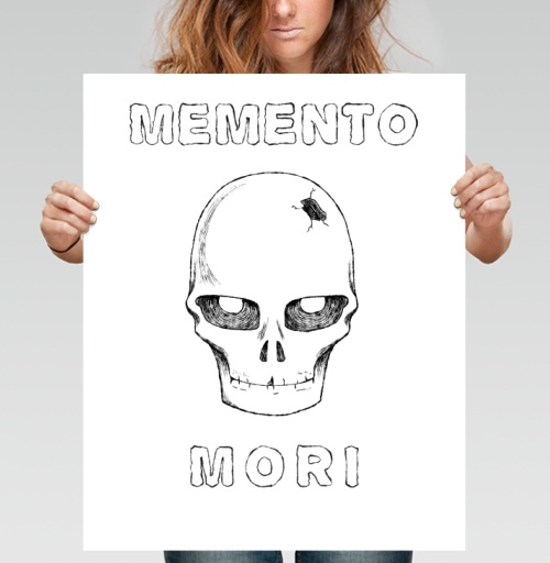 Фотография футболки Напоминание о смерти с черепом жука Memento Mori