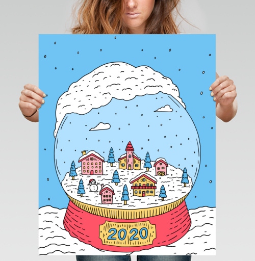 Фотография футболки Зимний уют поселение под стеклянным куполом 2020