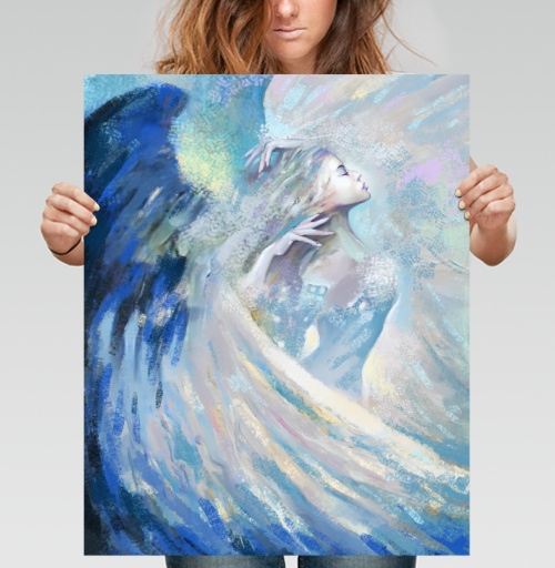 Фотография футболки Небесный ангел в облаках / Celestial angel flying на крыльях любви