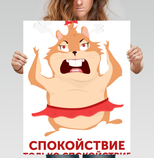Фотография футболки Злой хомяк с паром и спокойствие только спокойствие