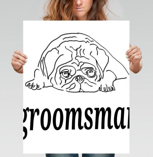 Фотография футболки Ироничная собака усталый дружок жениха groomsman