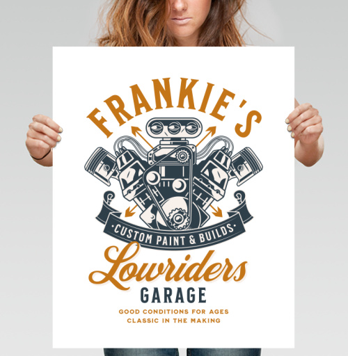 Фотография футболки Эмблема Frankie’s: Классика тюнинга и силы мотора