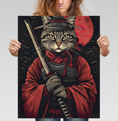 Фотография футболки Самурай кот