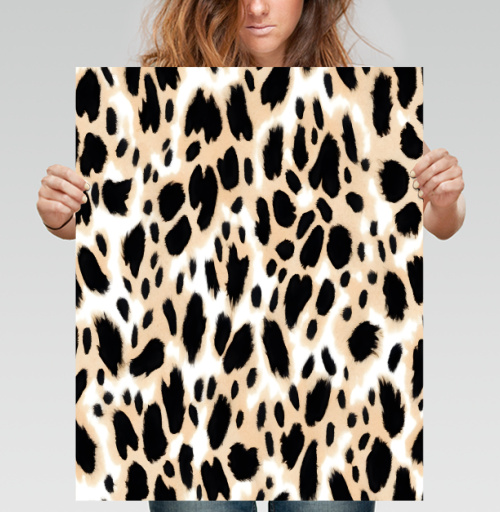 Фотография футболки Beige leopard / Стильный леопардовый узор в бежевых тонах для декора интерьера