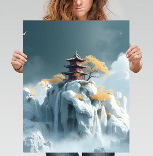 Фотография футболки Японский горный пейзаж
