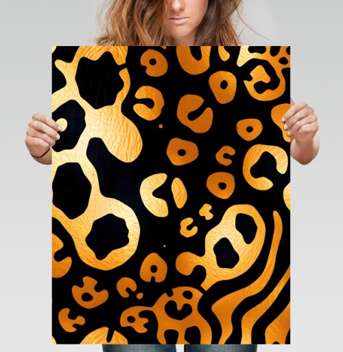 Фотография футболки Golden Leopard Pattern / Золотой леопардовый узор для вашего дома