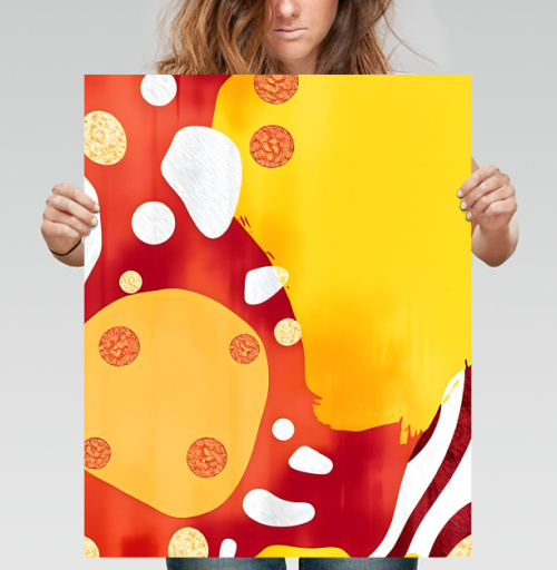 Фотография футболки Яркая художественная композиция элементов Abstract warm spots
