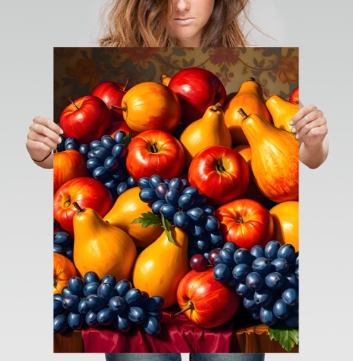 Фотография футболки Спелые яблоки груши Натюрморт Still Life натюрморт для кухни подарок