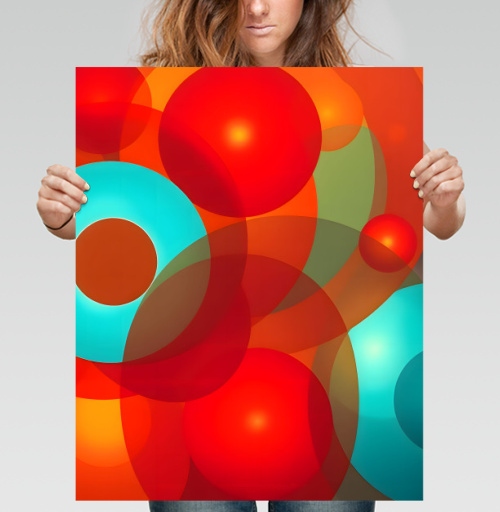 Фотография футболки Яркая композиция Абстрактные Цветные Сферы / Abstract Colorful Spheres