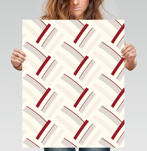 Фотография футболки Geometric / Абстрактный узор с бордовыми линиями создающий строгий ритм