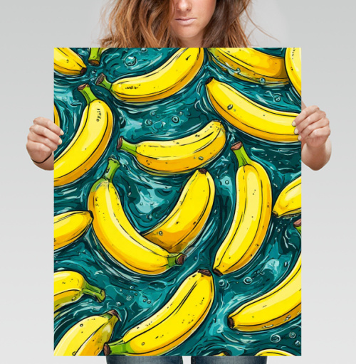 Фотография футболки Refreshing Tropical Bananas in Water / Свежие желтые бананы в воде