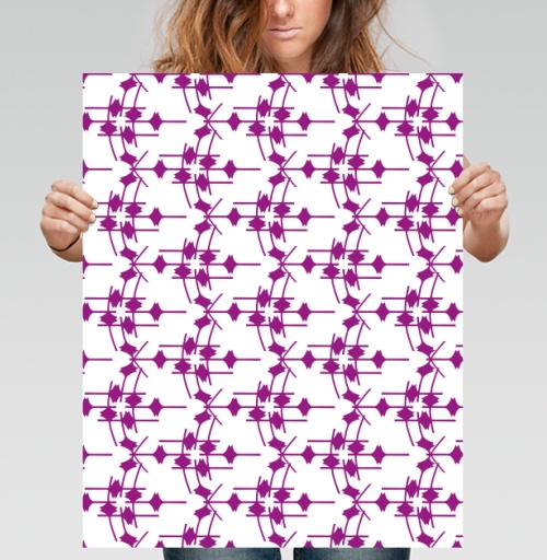 Фотография футболки Геометрический узор фуксия на сером Abstract Fuchsia Grey Pattern