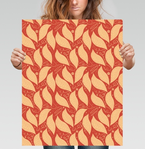 Фотография футболки Organic Autumn Leaves Pattern / Узор Осенние Листья стильный домашний текстиль