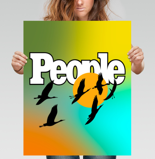 Фотография футболки Свобода птиц над солнцем на фоне People свободы движения