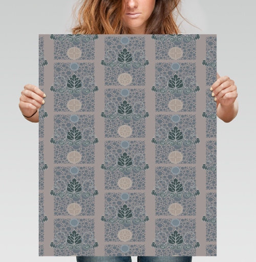 Фотография футболки Узор на сером.