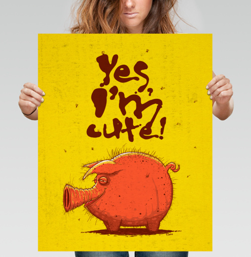 Фотография футболки Ироничная и самоуверенная свинья милая Yes Im Cute