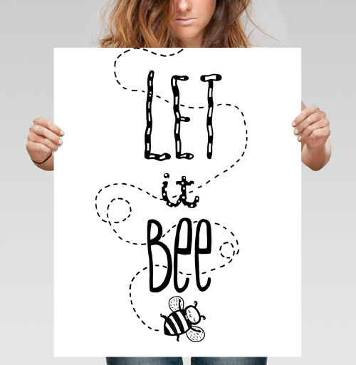 Фотография футболки Декоративная табличка 'LET it BEE' с пчелкой