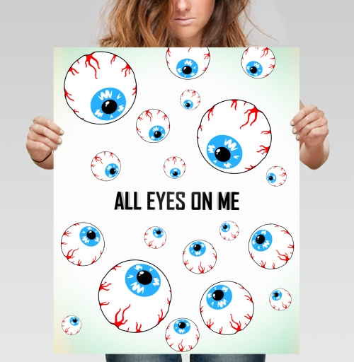 Фотография футболки Футболка с сюрреалистичными глазами и надписью ALL EYES ON ME