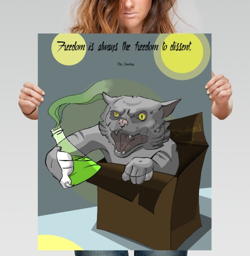 Фотография футболки Shredingers cat free / Свободу коту Шрёдингера