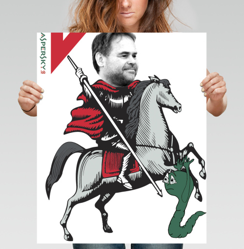 Фотография футболки Героическая иллюстрация борьбы с вирусами Kaspersky