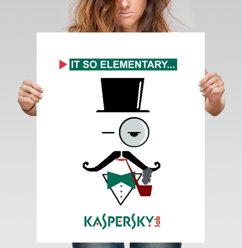 Фотография футболки Стильный минималистичный портрет Шерлока Холмса Kaspersky