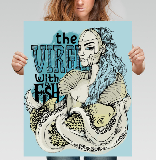 Фотография футболки Virgin with a fish / Дева с рыбой