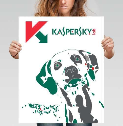 Фотография футболки Стилизованный портрет собаки Kaspersky – защита и надежность