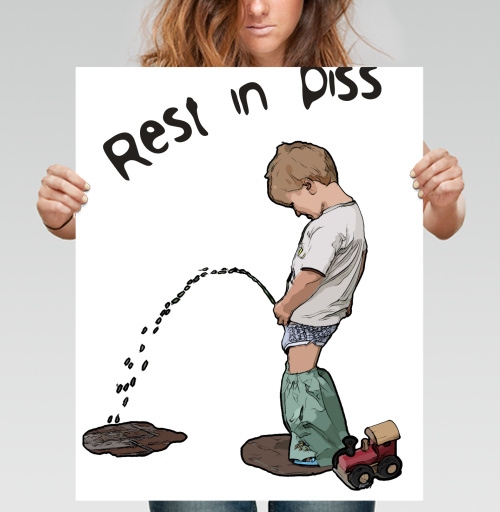 Фотография футболки Ироничная футболка REST IN PISS с забавным принтом