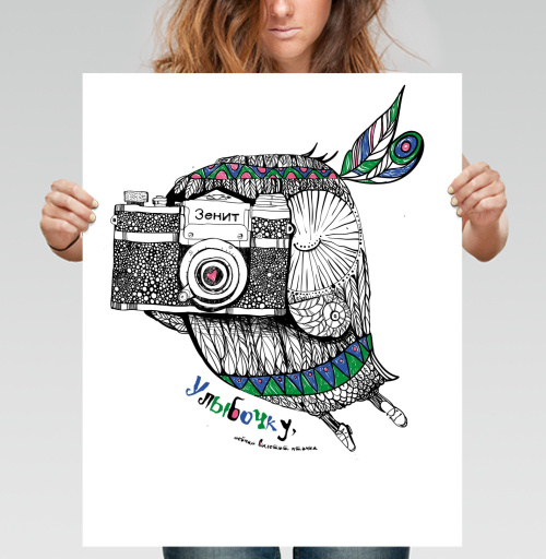 Фотография футболки Улыбочку, сейчас вылетит птичка !