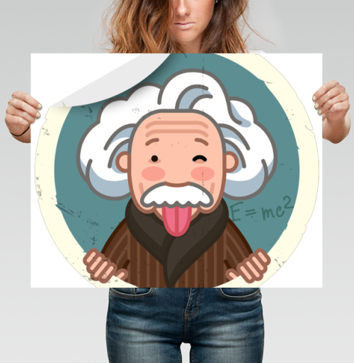 Фотография футболки Веселый Эйнштейн с языком и формулой E=mc²