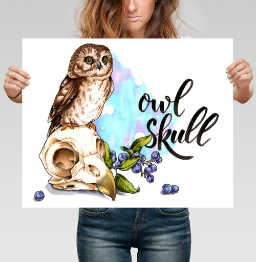 Фотография футболки Owl skull / Череп совы