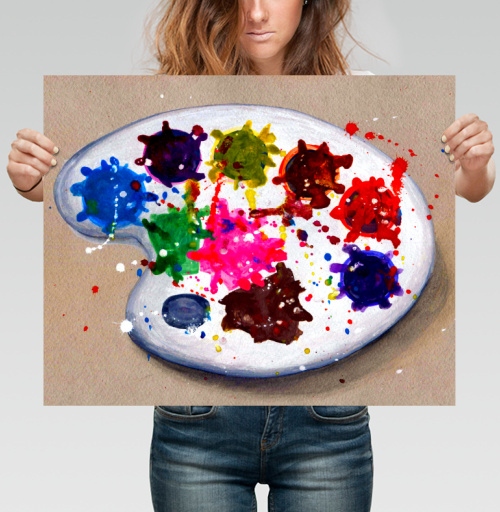 Фотография футболки Художественная палитра красок Palette of Artist вдохновение живопись творчество