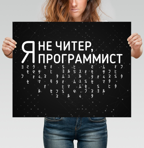 Фотография футболки Самоироничный мотив программиста с надписью я не читер программист