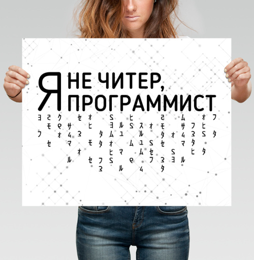 Фотография футболки Я не читер программист код на белом
