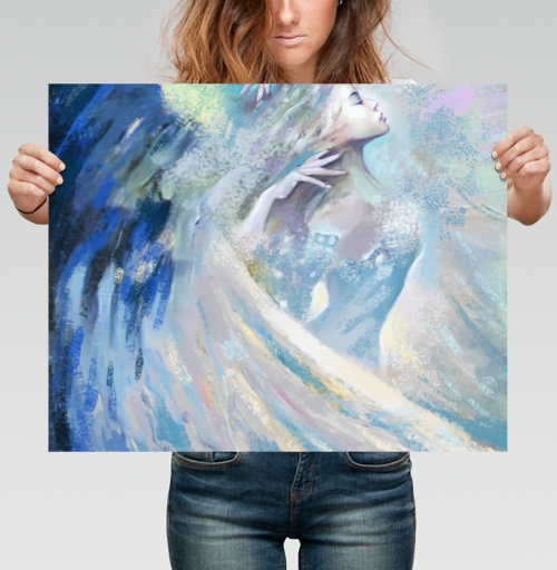Фотография футболки Небесный ангел в облаках / Celestial angel flying на крыльях любви