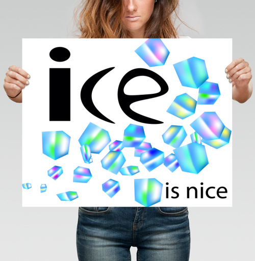 Фотография футболки Лёд Свежесть Холодная Весёлая Надпись ice is nice