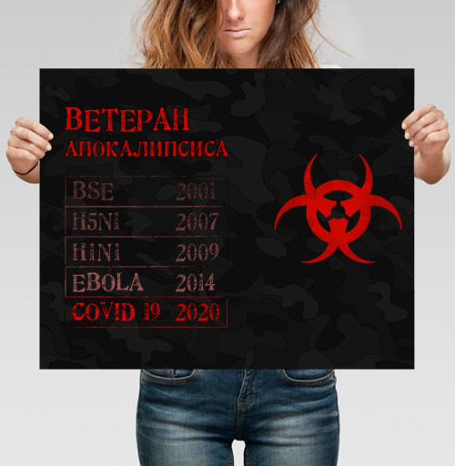 Фотография футболки Ветеран Апокалипсиса Перечисление Всемирных Болезней