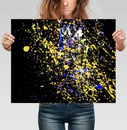 Фотография футболки Яркая экспрессия на фоне Abstract Paint Splashes Абстрактные брызги краски