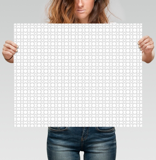 Фотография футболки White Puzzle Piece Geometry / Белая геометрия деталей пазла черных линий