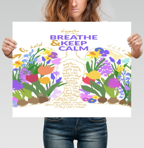Фотография футболки Футболка с принтом легкие и цветы Breathe Calm