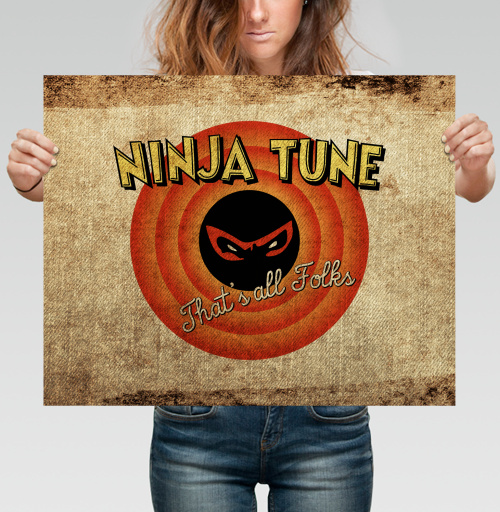Фотография футболки Ретро-логотип Ninja Tune в стиле Looney Tunes